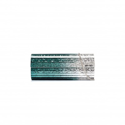 JIMMY CHOO GREEN SILVER GLITTER ACRYLIC SWEETIE CHAIN CLUTCH (24*10*5cm)